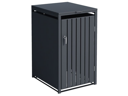 Anthracite Galvanized Steel Wheelie Bin Cover - Single