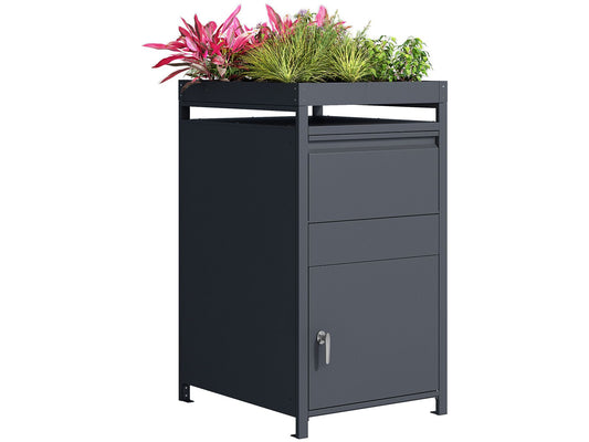 Anthracite Galvanized Steel Parcel Box With Planter